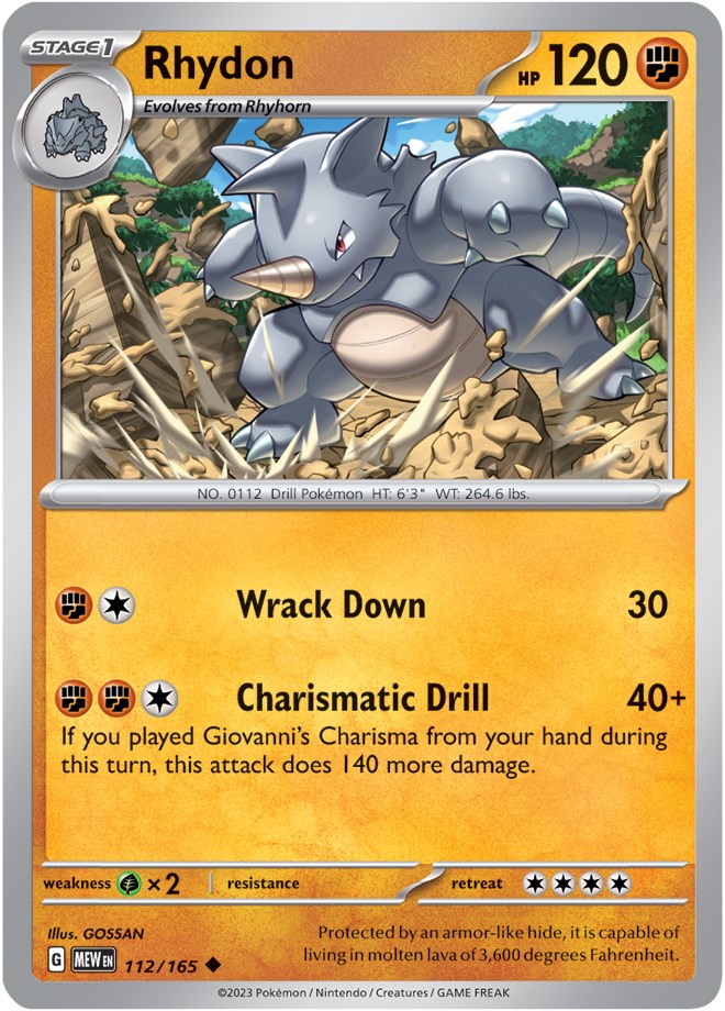 Pokemon | Rhydon (112/165) [Scarlet & Violet 151] | The Nerd Merchant