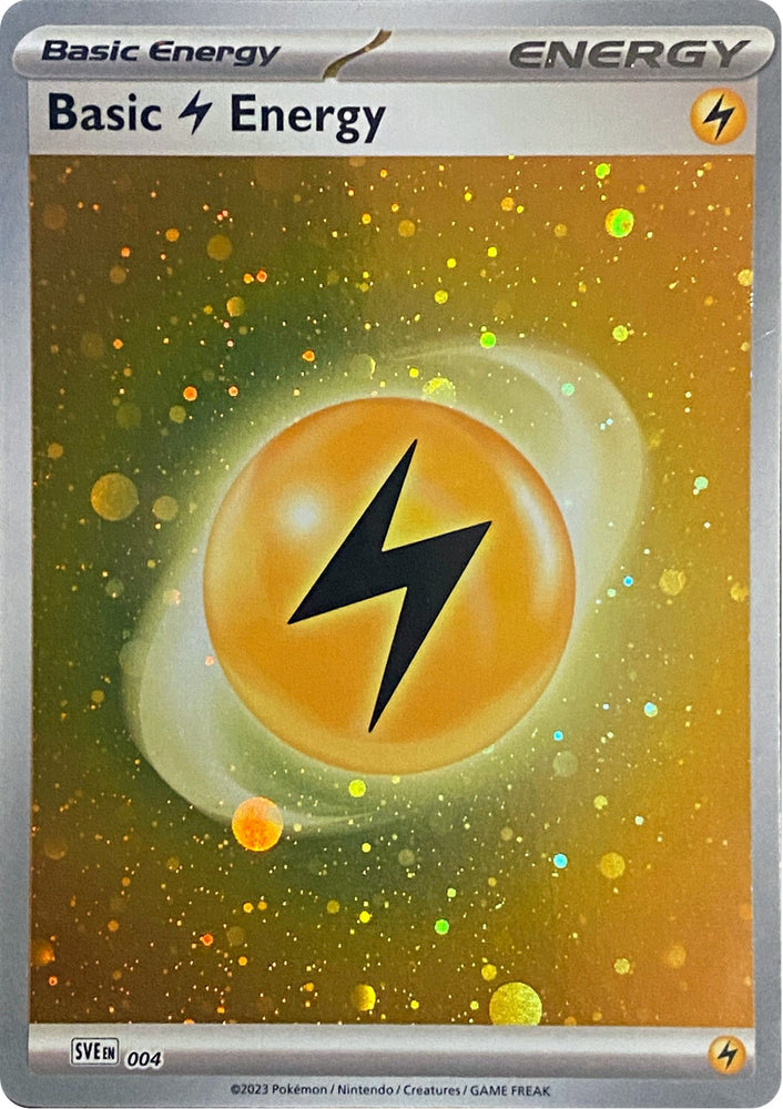 Pokemon | Basic Lightning Energy (004) (Cosmos Holo) [Scarlet & Violet: Base Set] | The Nerd Merchant