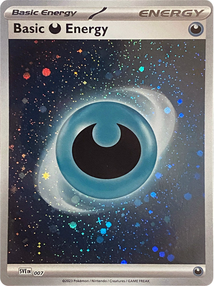 Pokemon | Basic Darkness Energy (007) (Cosmos Holo) [Scarlet & Violet: Base Set] | The Nerd Merchant