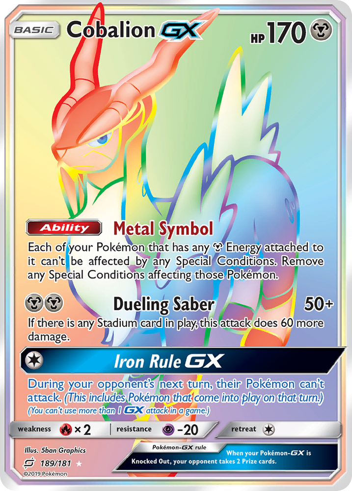 Pokemon | Cobalion GX (189/181) [Sun & Moon: Team Up] | The Nerd Merchant