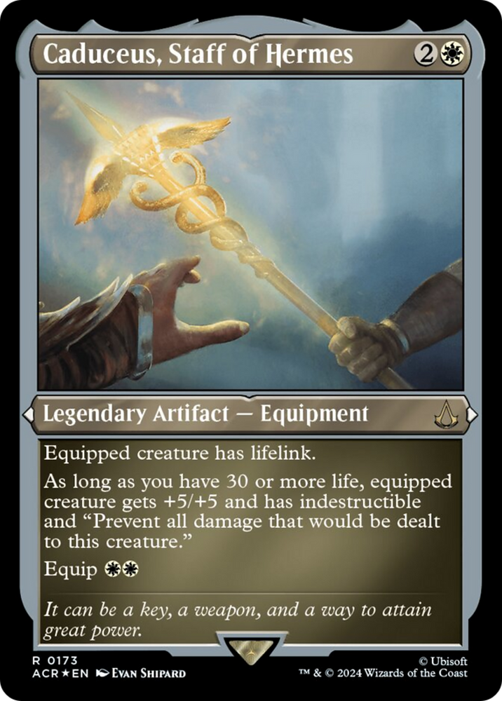 Magic | Caduceus, Staff of Hermes (Foil Etched) [Assassin's Creed] | The Nerd Merchant