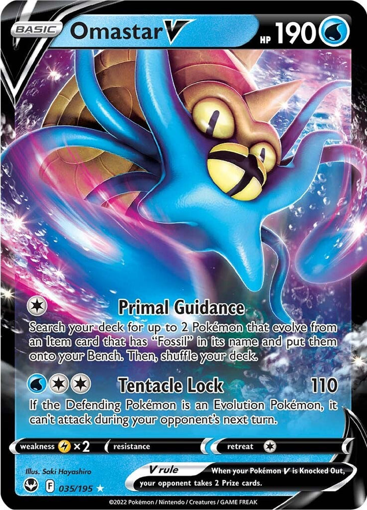 Pokemon | Omastar V (035/195) [Sword & Shield: Silver Tempest] | The Nerd Merchant