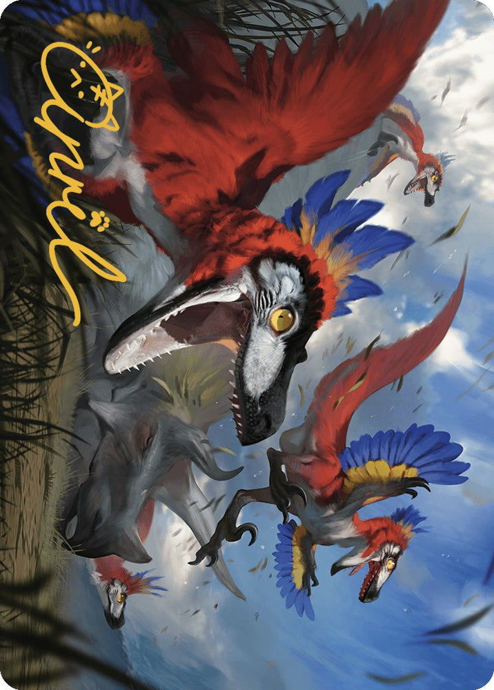 Magic | Wrathful Raptors Art Card (Gold-Stamped Signature) [The Lost Caverns of Ixalan Art Series] | The Nerd Merchant