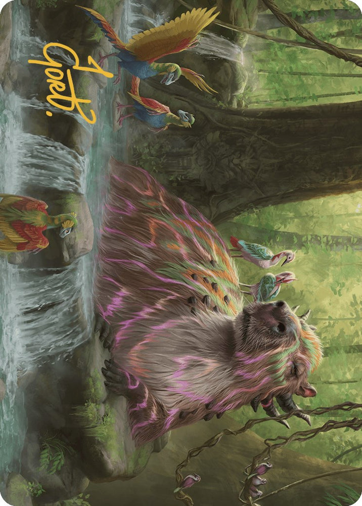 Magic | Basking Capybara Art Card (Gold-Stamped Signature) [The Lost Caverns of Ixalan Art Series] | The Nerd Merchant