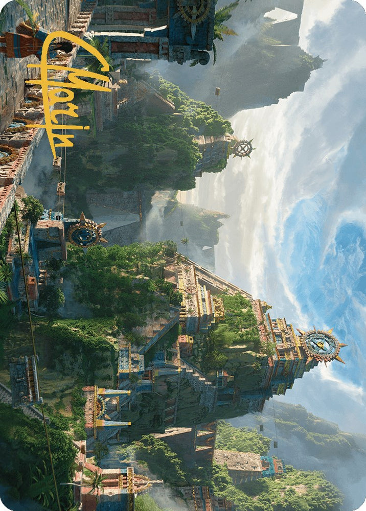 Magic | Clifftop Retreat Art Card (Gold-Stamped Signature) [The Lost Caverns of Ixalan Art Series] | The Nerd Merchant