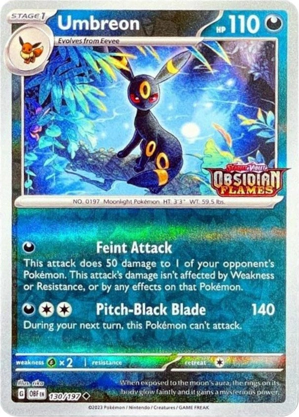Pokemon | Umbreon (130/197) (Obsidian Flames Stamped) [Scarlet & Violet: Obsidian Flames] | The Nerd Merchant