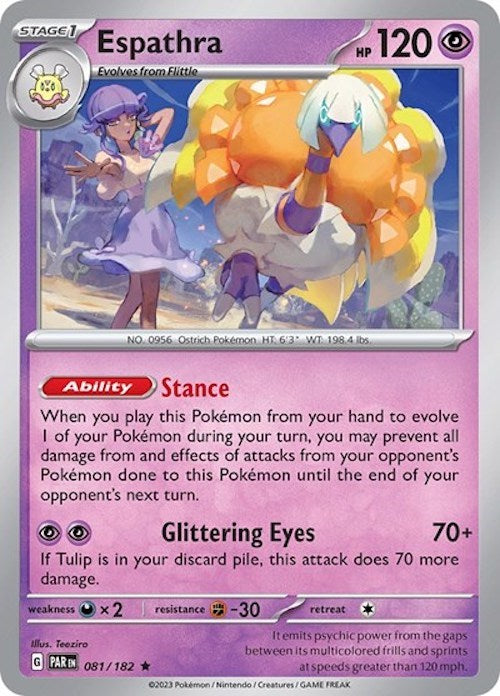 Pokemon | Espathra (081/182) (Build & Battle Box) [Scarlet & Violet: Paradox Rift] | The Nerd Merchant