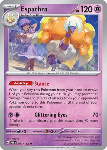 Pokemon | Espathra (081/182) (Build & Battle Box) [Scarlet & Violet: Paradox Rift] | The Nerd Merchant