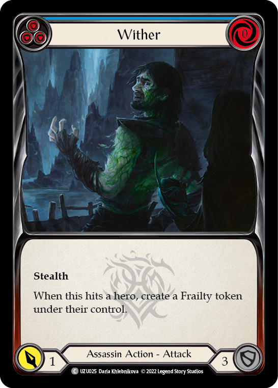 Flesh and Blood TCG | Wither (Blue) [UZU025] (Outsiders Uzuri Blitz Deck) | The Nerd Merchant