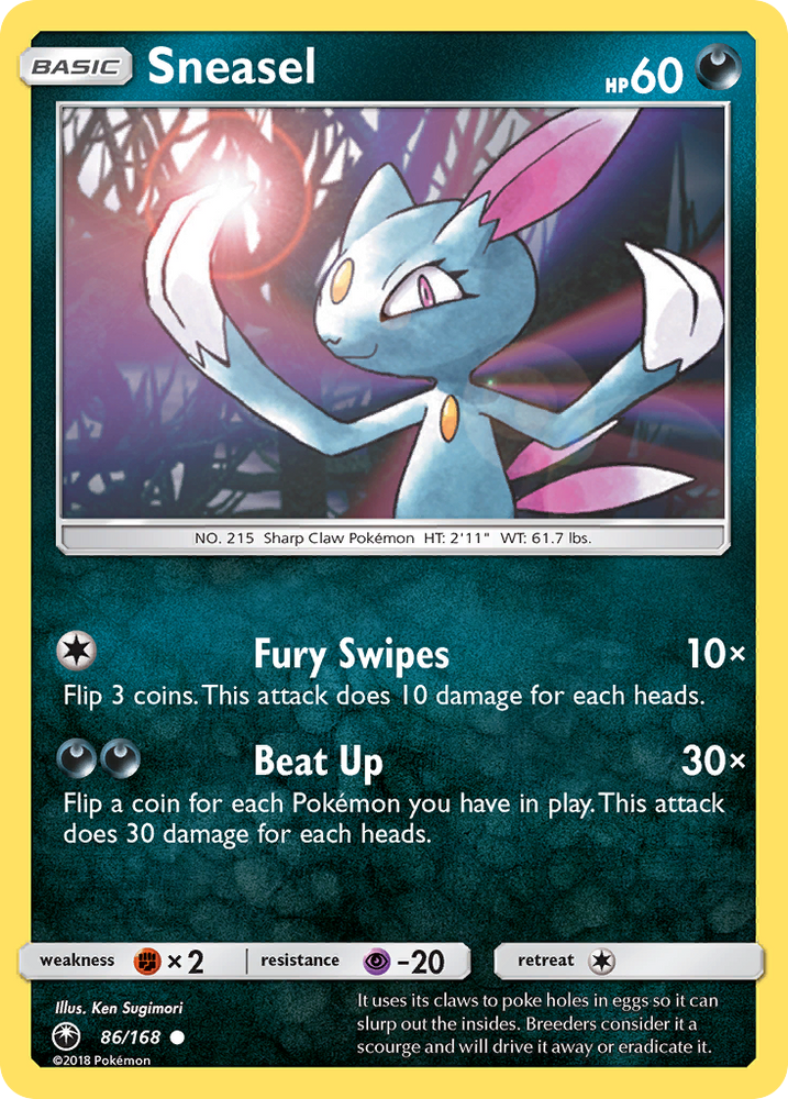 Pokemon | Sneasel (86/168) [Sun & Moon: Celestial Storm] | The Nerd Merchant
