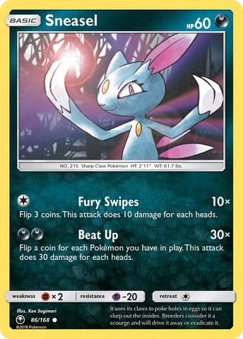 Pokemon | Sneasel (86/168) [Sun & Moon: Celestial Storm] | The Nerd Merchant