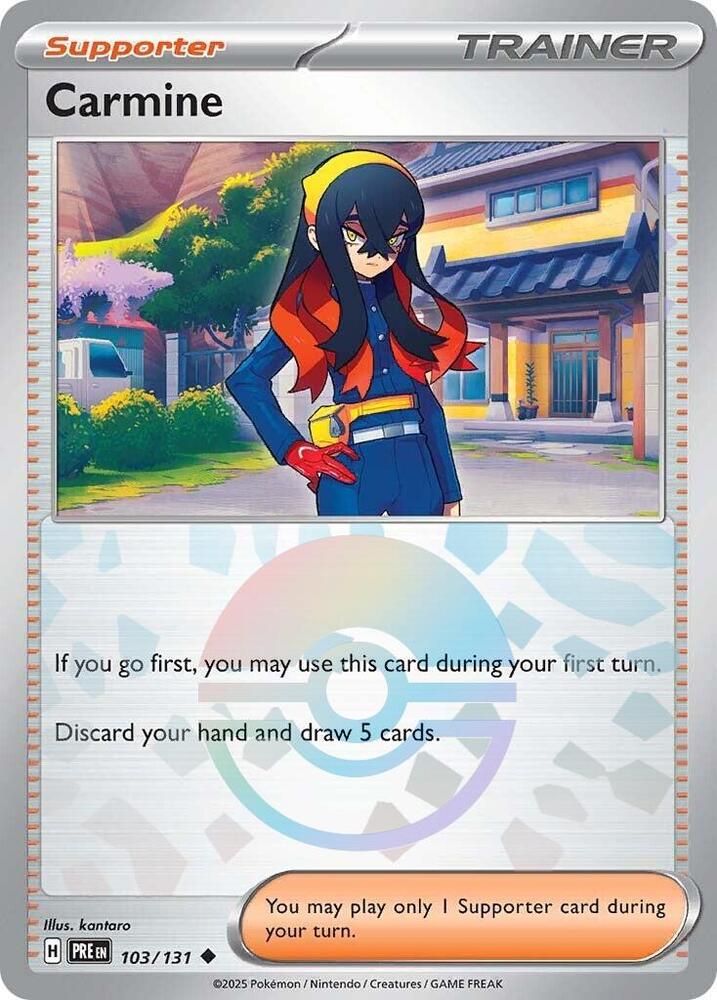 Pokemon | Carmine (103/131) (Poke Ball Pattern) [Scarlet & Violet: Prismatic Evolutions] | The Nerd Merchant