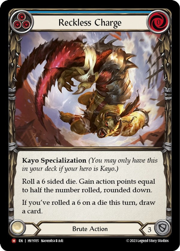 Flesh and Blood TCG | Reckless Charge [HVY015] (Heavy Hitters)  Rainbow Foil | The Nerd Merchant
