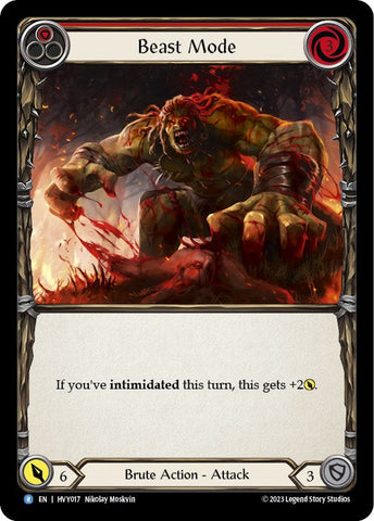 Flesh and Blood TCG | Beast Mode (Red) [FAB-HVY-017] (Heavy Hitters)  Rainbow Foil | The Nerd Merchant