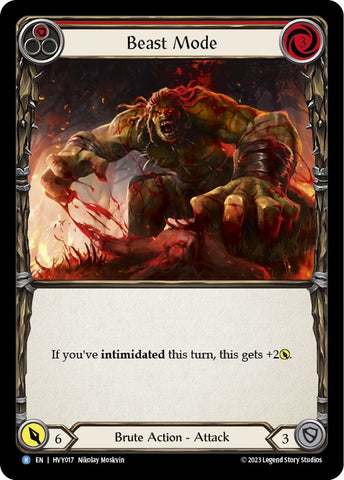 Flesh and Blood TCG | Beast Mode (Red) [HVY017] (Heavy Hitters)  Rainbow Foil | The Nerd Merchant