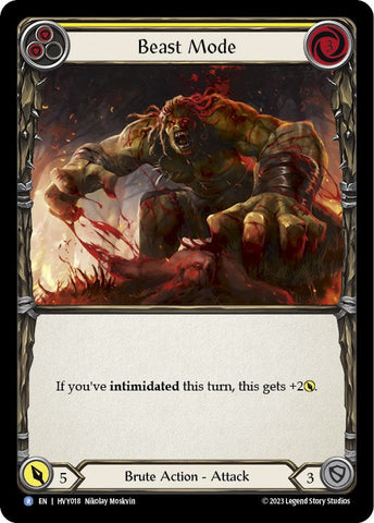 Flesh and Blood TCG | Beast Mode (Yellow) [FAB-HVY-018] (Heavy Hitters)  Rainbow Foil | The Nerd Merchant