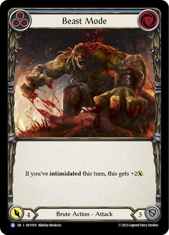 Flesh and Blood TCG | Beast Mode (Blue) [FAB-HVY-019] (Heavy Hitters)  Rainbow Foil | The Nerd Merchant