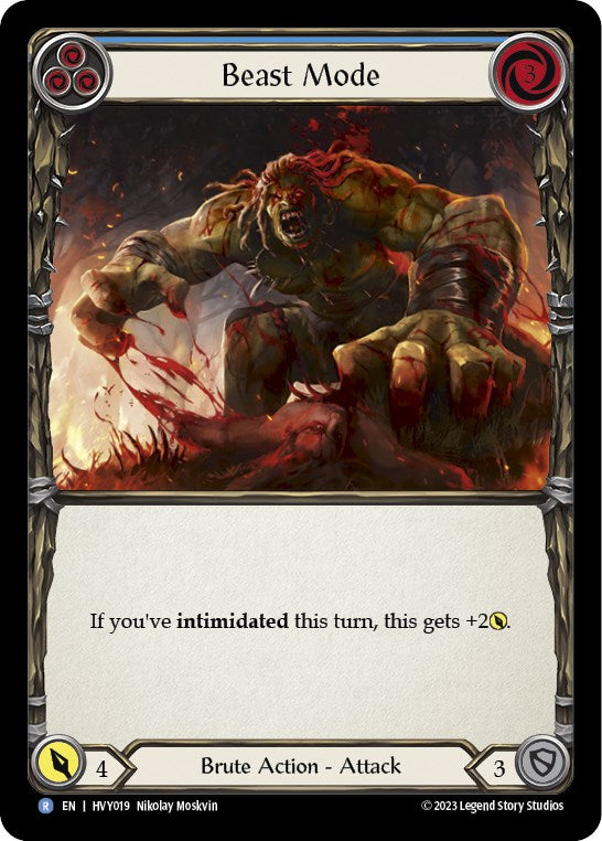 Flesh and Blood TCG | Beast Mode (Blue) [HVY019] (Heavy Hitters)  Rainbow Foil | The Nerd Merchant