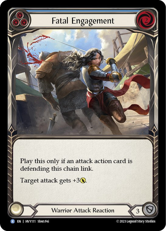 Flesh and Blood TCG | Fatal Engagement (Blue) [HVY111] (Heavy Hitters)  Rainbow Foil | The Nerd Merchant