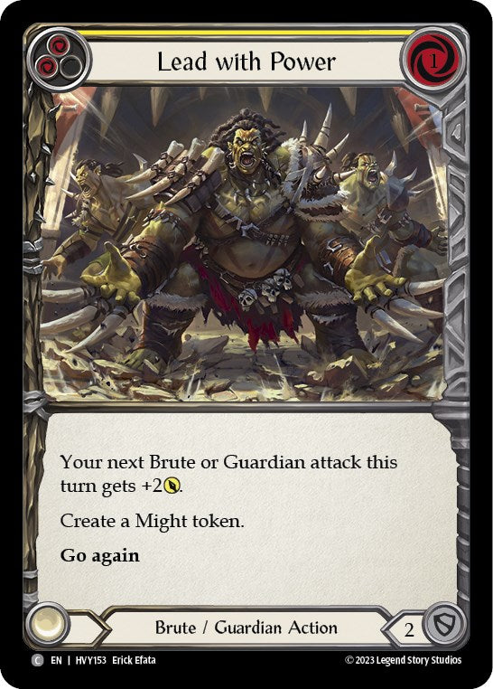 Flesh and Blood TCG | Lead with Power (Yellow) [HVY153] (Heavy Hitters)  Rainbow Foil | The Nerd Merchant