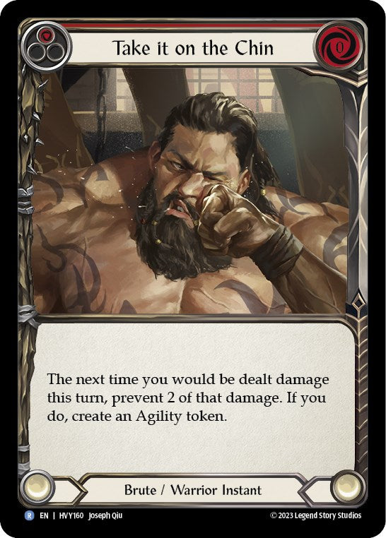 Flesh and Blood TCG | Take it on the Chin [HVY160] (Heavy Hitters)  Rainbow Foil | The Nerd Merchant