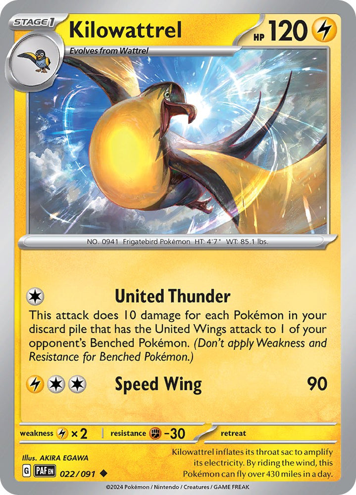 Pokemon | Kilowattrel (022/091) [Scarlet & Violet: Paldean Fates] | The Nerd Merchant