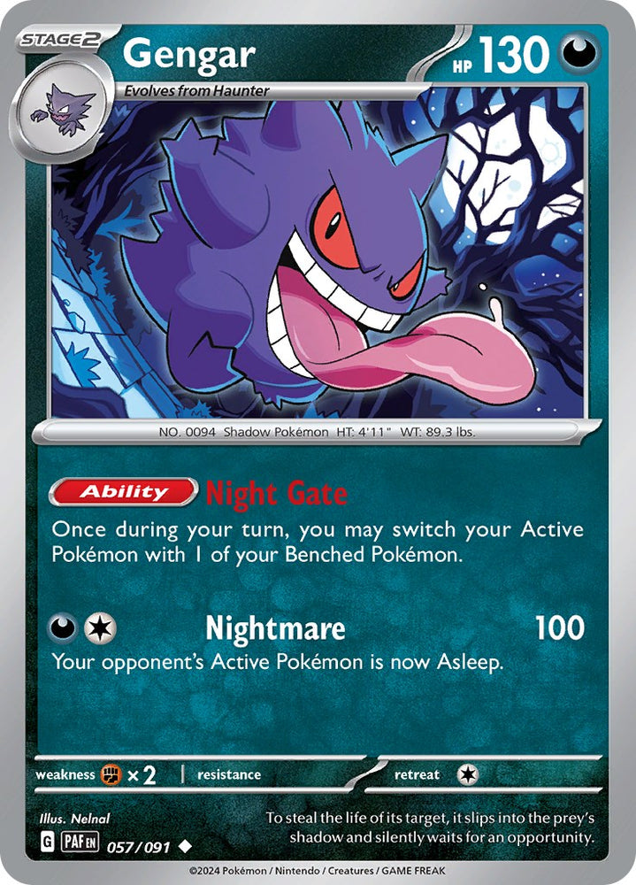 Pokemon | Gengar (057/091) [Scarlet & Violet: Paldean Fates] | The Nerd Merchant