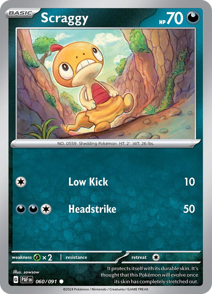 Pokemon | Scraggy (060/091) [Scarlet & Violet: Paldean Fates] | The Nerd Merchant