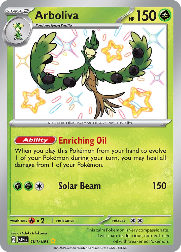 Pokemon | Arboliva (104/091) [Scarlet & Violet: Paldean Fates] | The Nerd Merchant