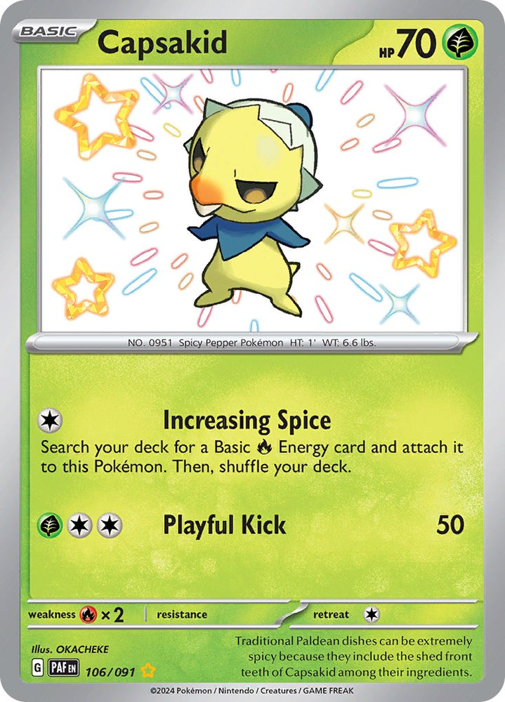 Pokemon | Capsakid (106/091) [Scarlet & Violet: Paldean Fates] | The Nerd Merchant