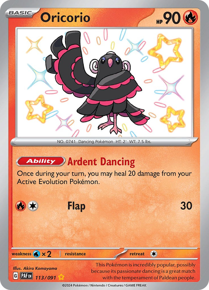 Pokemon | Oricorio (113/091) [Scarlet & Violet: Paldean Fates] | The Nerd Merchant