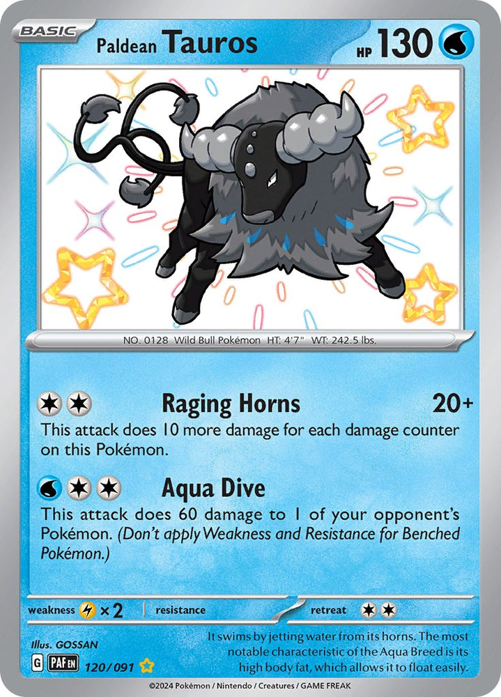 Pokemon | Paldean Tauros (120/091) [Scarlet & Violet: Paldean Fates] | The Nerd Merchant