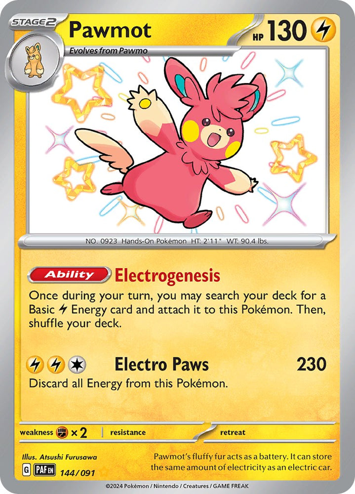 Pokemon | Pawmot (144/091) [Scarlet & Violet: Paldean Fates] | The Nerd Merchant