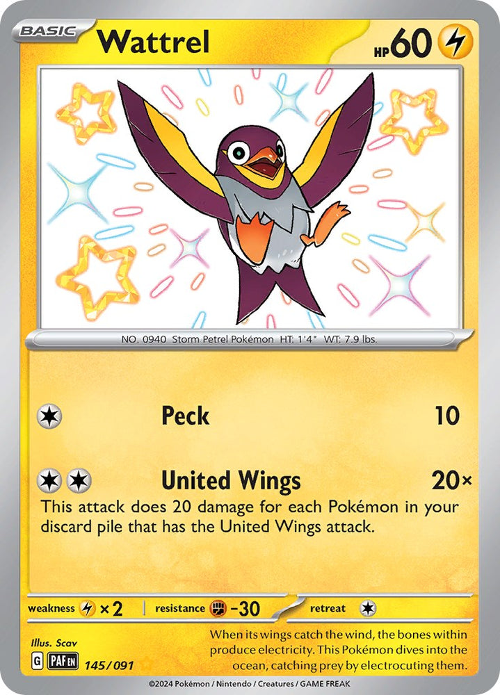 Pokemon | Wattrel (145/091) [Scarlet & Violet: Paldean Fates] | The Nerd Merchant