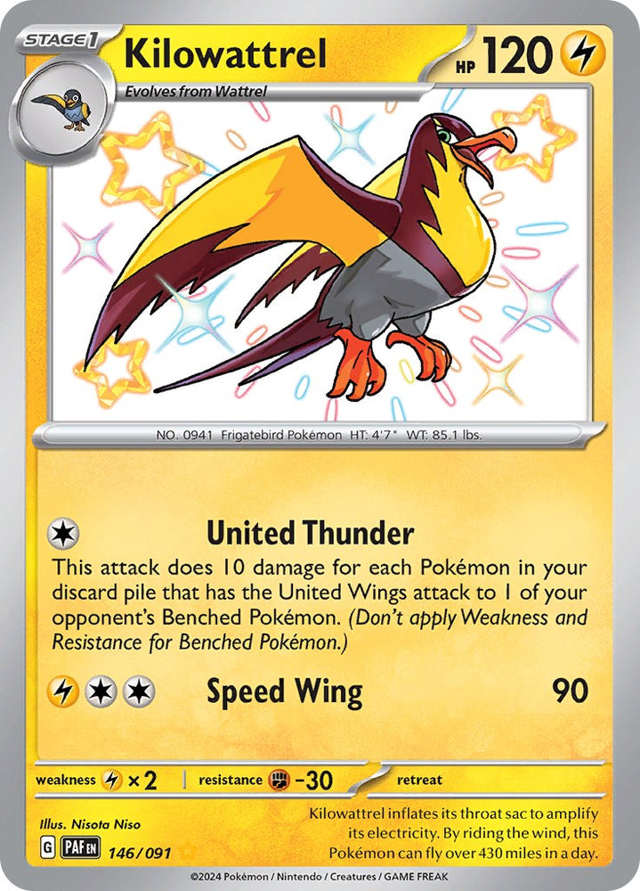 Pokemon | Kilowattrel (146/091) [Scarlet & Violet: Paldean Fates] | The Nerd Merchant