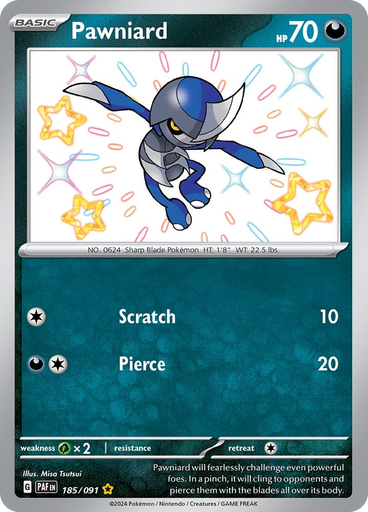 Pokemon | Pawniard (185/091) [Scarlet & Violet: Paldean Fates] | The Nerd Merchant