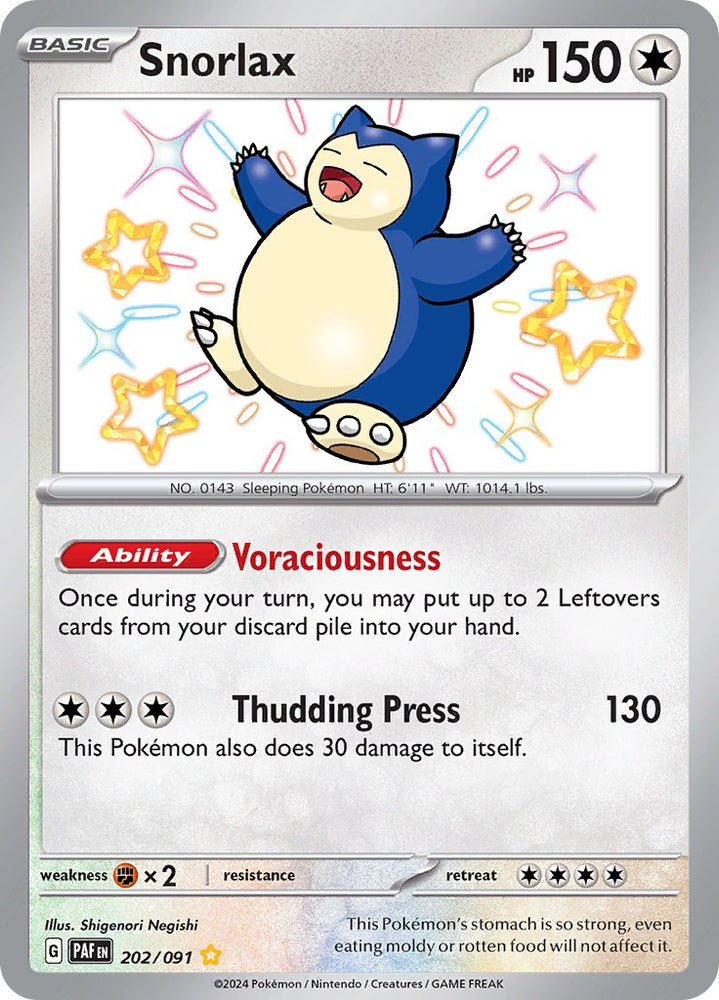 Pokemon | Snorlax (202/091) [Scarlet & Violet: Paldean Fates] | The Nerd Merchant