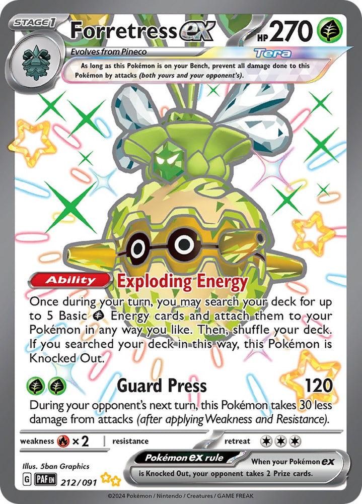 Pokemon | Forretress ex (212/091) [Scarlet & Violet: Paldean Fates] | The Nerd Merchant