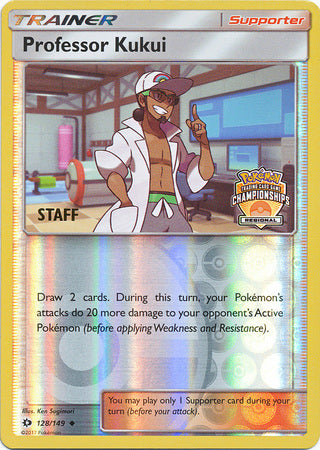 Pokemon | Professor Kukui (128/149) (Regional Championship Promo Staff) [Sun & Moon: Base Set] | The Nerd Merchant