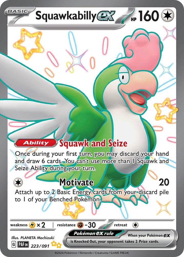 Pokemon | Squawkabilly ex (223/091) [Scarlet & Violet: Paldean Fates] | The Nerd Merchant