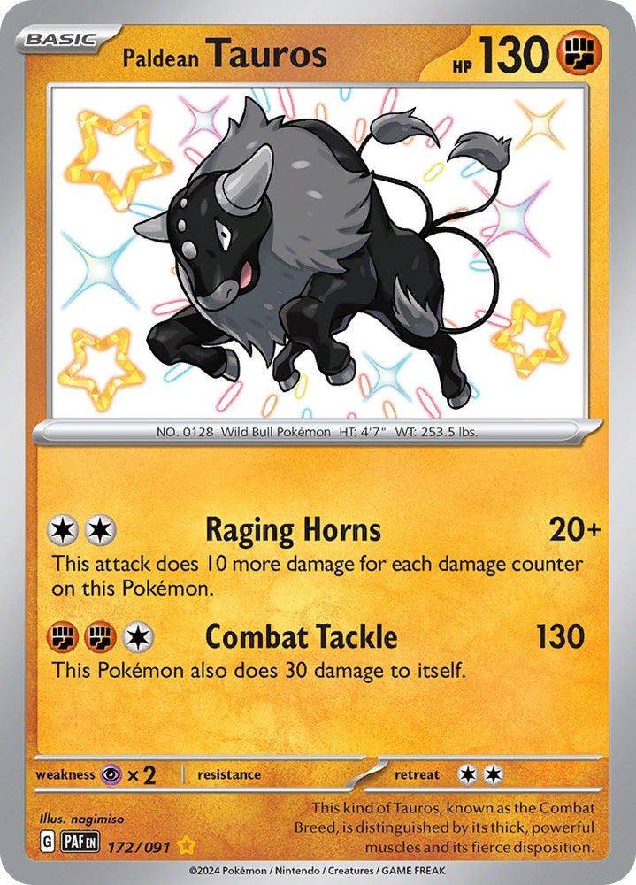 Pokemon | Paldean Tauros (172/091) [Scarlet & Violet: Paldean Fates] | The Nerd Merchant