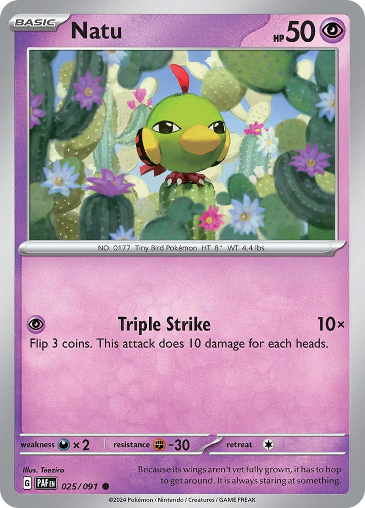 Pokemon | Natu (025/091) [Scarlet & Violet: Paldean Fates] | The Nerd Merchant