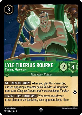 Lorcana | Lyle Tiberius Rourke - Cunning Mercenary (78/204) [Into the Inklands] | The Nerd Merchant