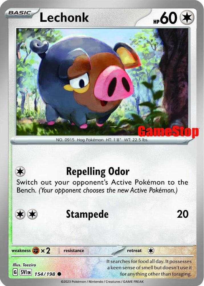 Pokemon | Lechonk (154/198) (GameStop Promo) [Scarlet & Violet: Base Set] | The Nerd Merchant