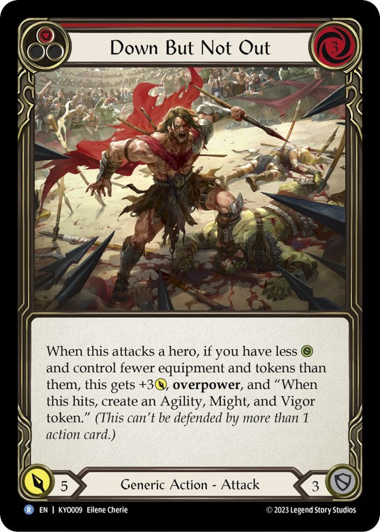 Flesh and Blood TCG | Down But Not Out (Red) [KYO009] (Heavy Hitters Kayo Blitz Deck) | The Nerd Merchant