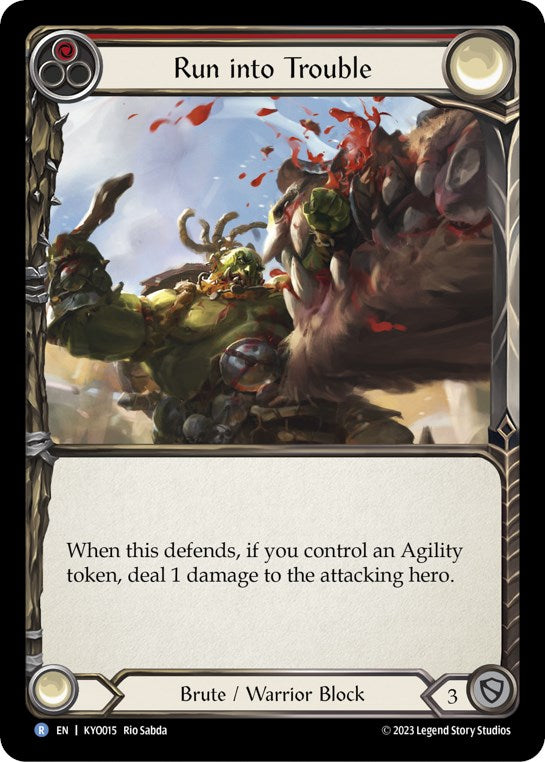 Flesh and Blood TCG | Run into Trouble (Red) [KYO015] (Heavy Hitters Kayo Blitz Deck) | The Nerd Merchant