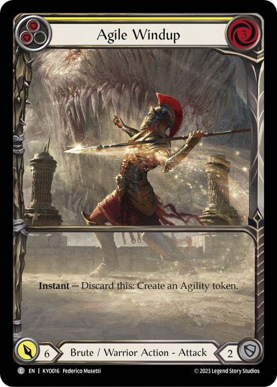 Flesh and Blood TCG | Agile Windup (Yellow) [KYO016] (Heavy Hitters Kayo Blitz Deck) | The Nerd Merchant