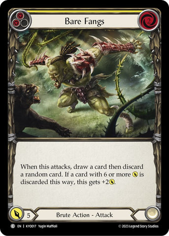 Flesh and Blood TCG | Bare Fangs (Yellow) [KYO017] (Heavy Hitters Kayo Blitz Deck) | The Nerd Merchant