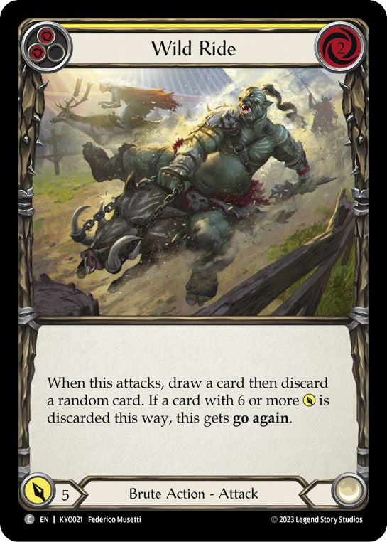 Flesh and Blood TCG | Wild Ride (Yellow) [KYO021] (Heavy Hitters Kayo Blitz Deck) | The Nerd Merchant