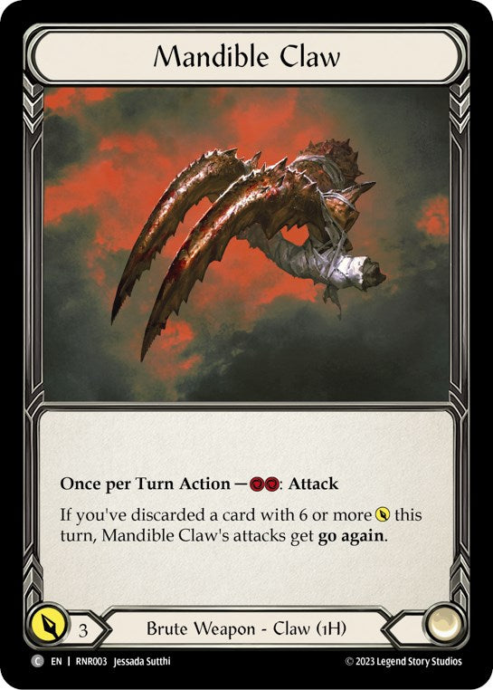 Flesh and Blood TCG | Mandible Claw [RNR003] (Rhinar Hero Deck) | The Nerd Merchant